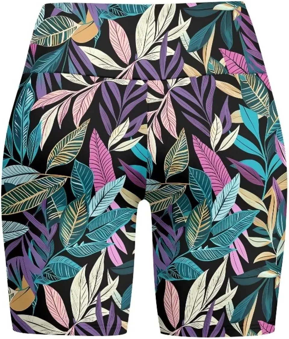 Biker Shorts Women Tummy Control 8" High Waist Yoga Shorts Stylish Running Workout Leggings