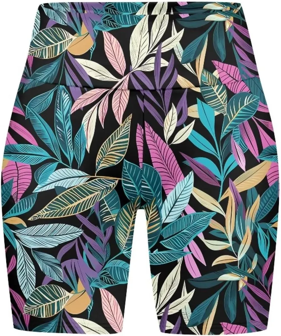 Biker Shorts Women Tummy Control 8" High Waist Yoga Shorts Stylish Running Workout Leggings