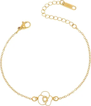 Birth Flower Gold Bracelets for Women, Statement Adjustable Stackable Birthday Chain Bracelet Outfit Accessories Jewelry Gift.