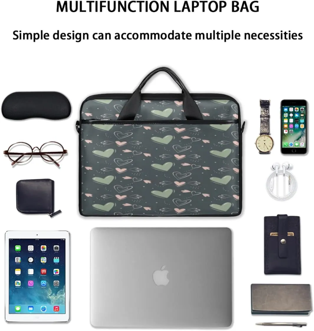 Blue Pattern Laptop Shoulder Messenger Bag Waterproof Laptop Briefcase with Handle and Padded Strap Case Sleeve
