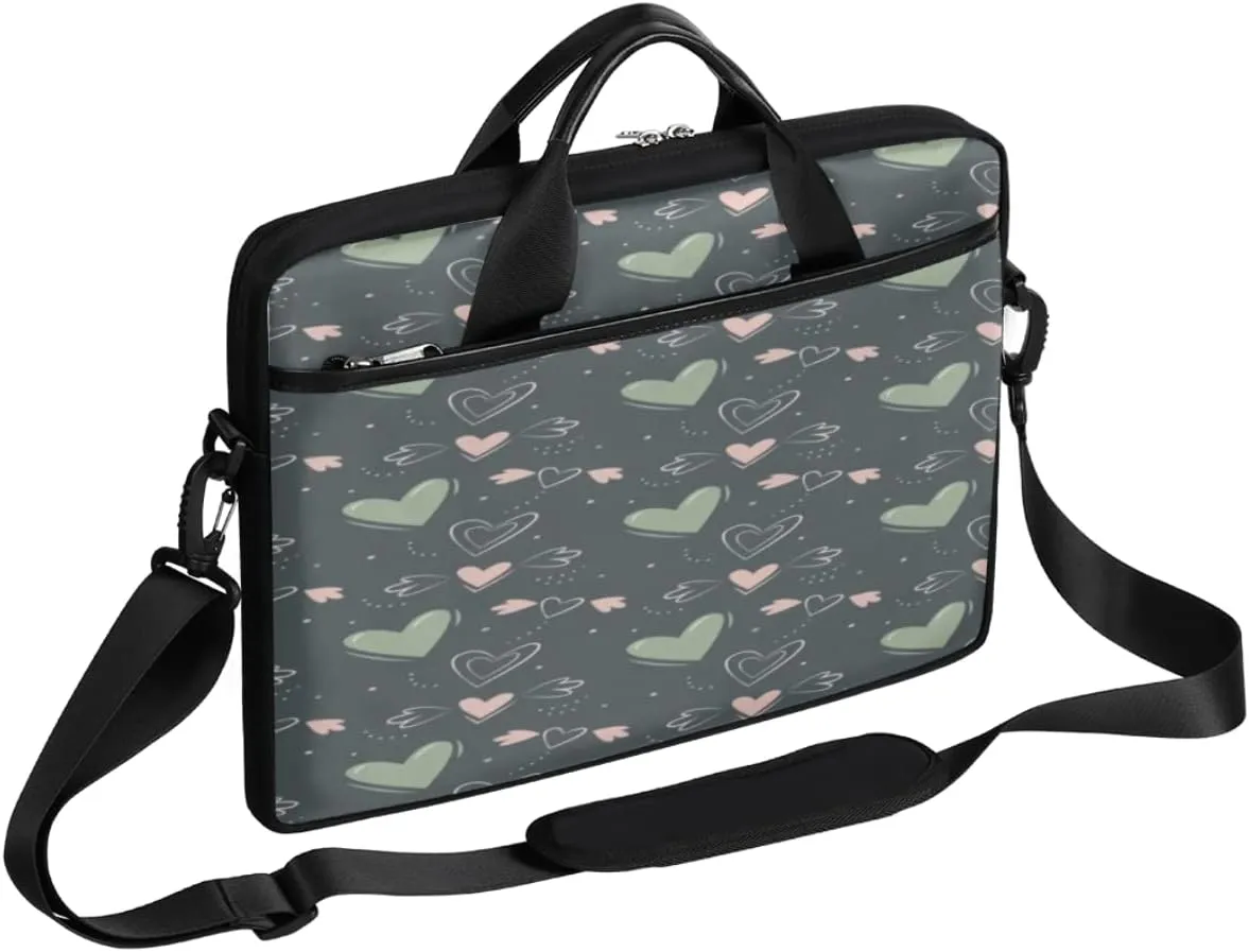 Blue Pattern Laptop Shoulder Messenger Bag Waterproof Laptop Briefcase with Handle and Padded Strap Case Sleeve