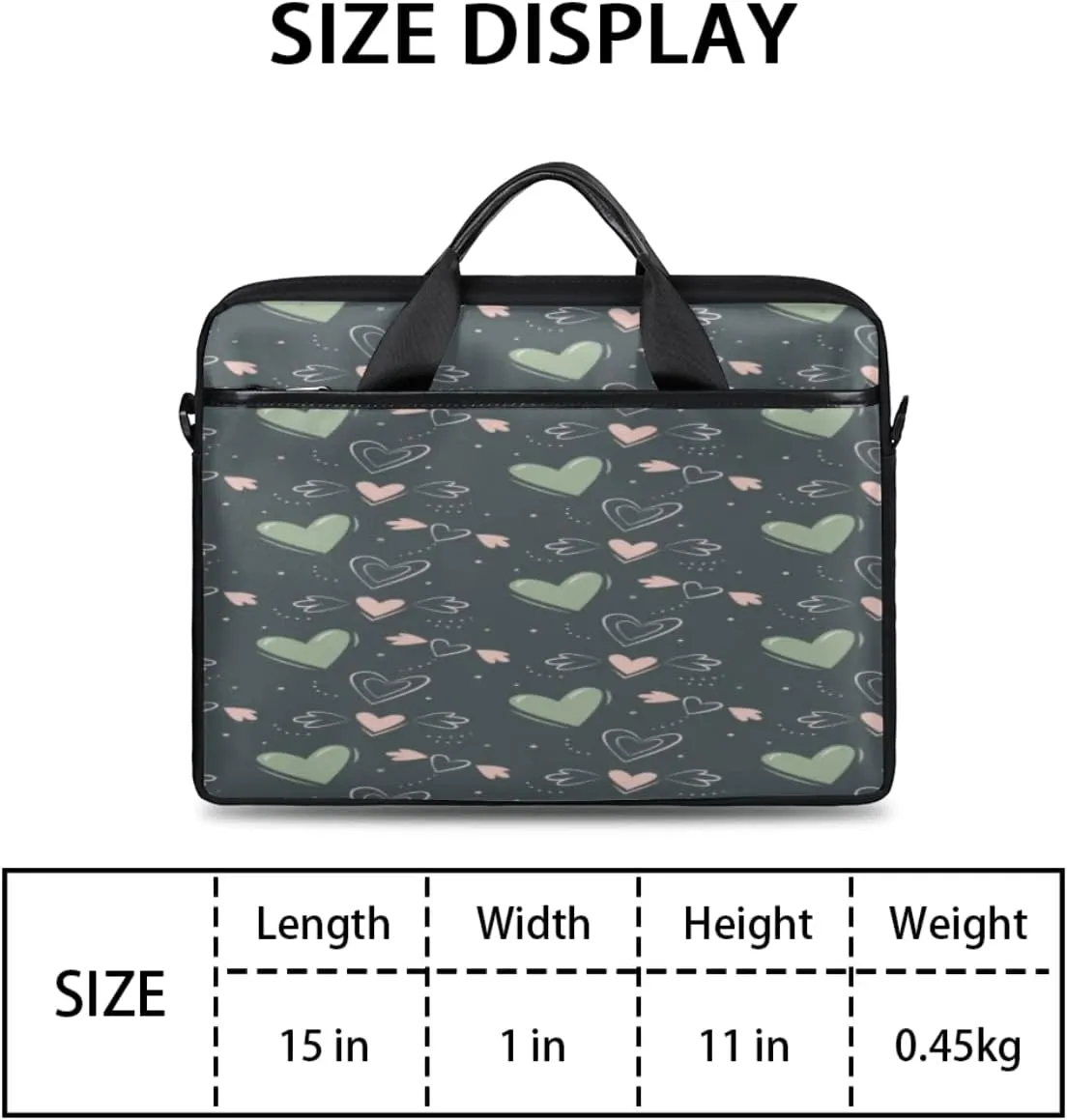 Blue Pattern Laptop Shoulder Messenger Bag Waterproof Laptop Briefcase with Handle and Padded Strap Case Sleeve