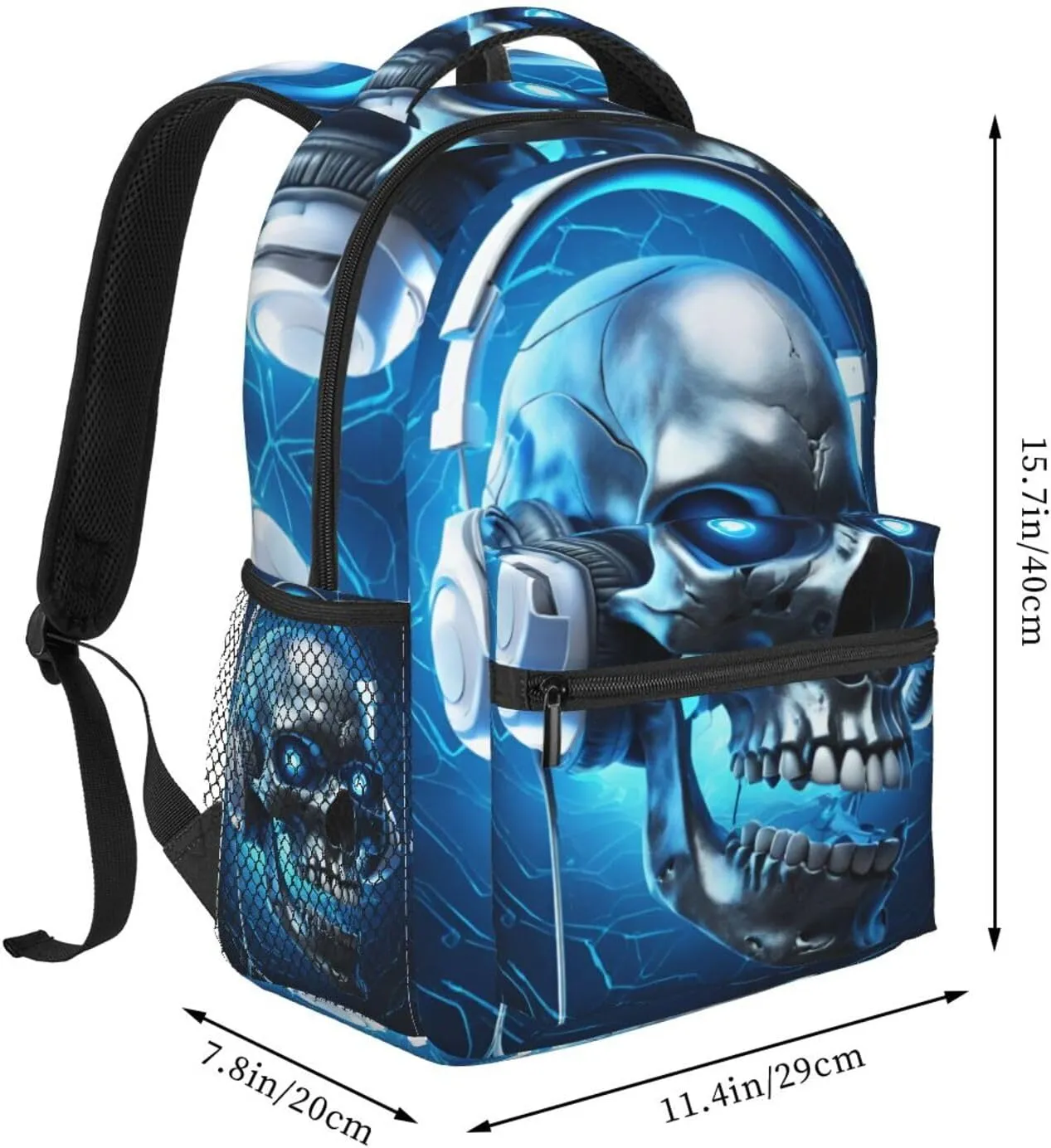 Boys 3D Galaxy Skull Backpacks Bookbag 16 Inch Shoulder Bag for Teens Girls 1-5th Grade