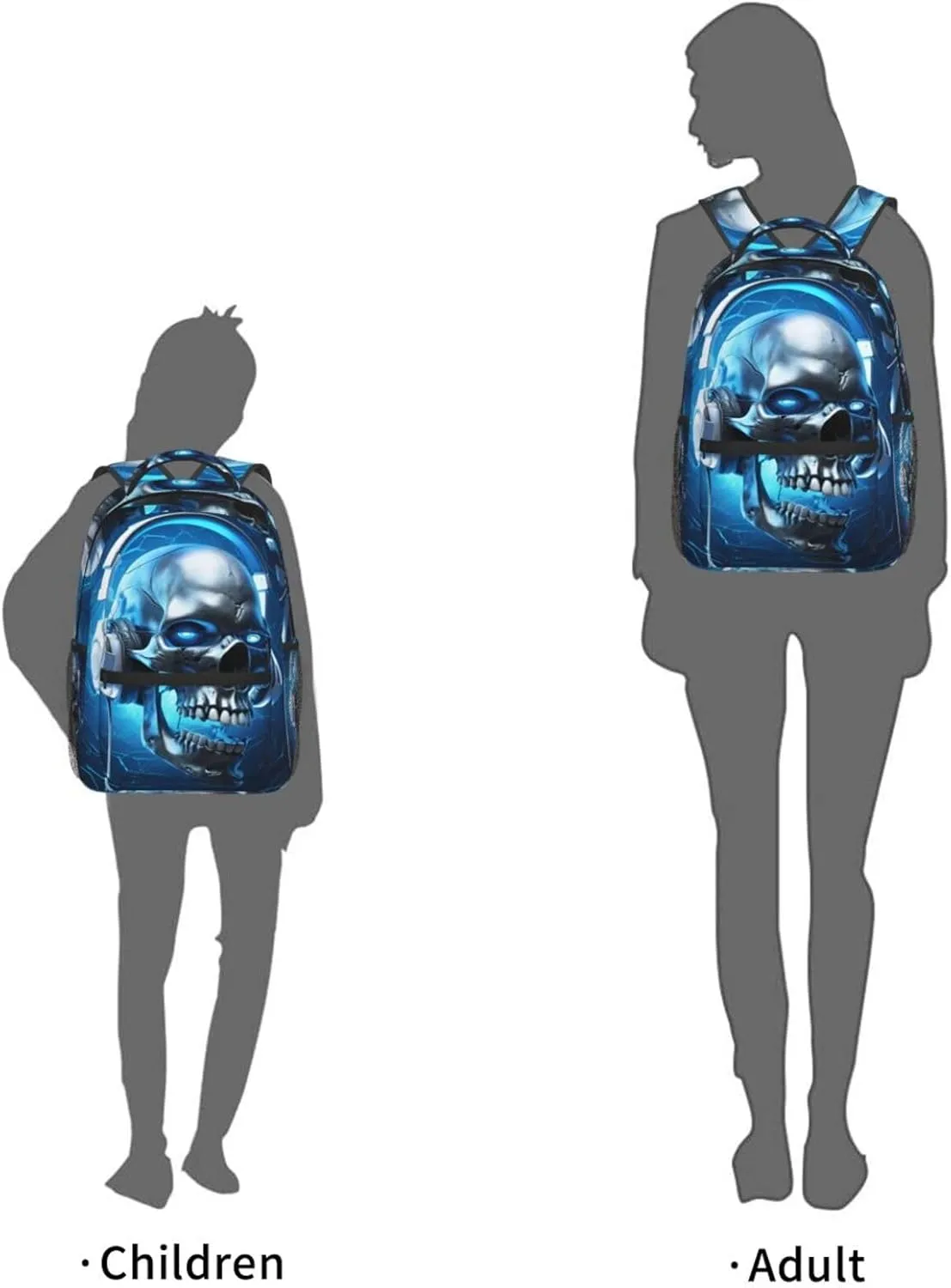 Boys 3D Galaxy Skull Backpacks Bookbag 16 Inch Shoulder Bag for Teens Girls 1-5th Grade