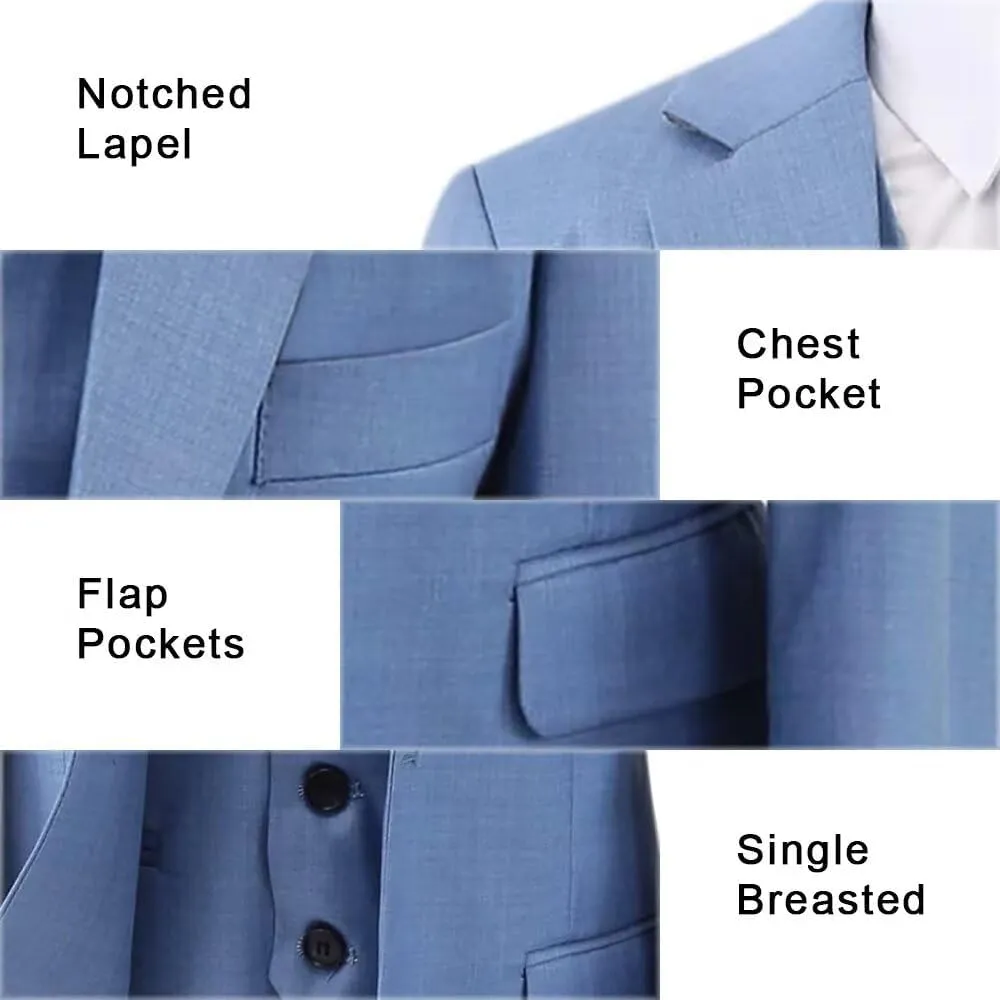 Boys Suit 3 Piece Slim Fit Suit for Kids Toddler Formal Wedding Ring Bearer Outfit Blazer Vest Pants Set