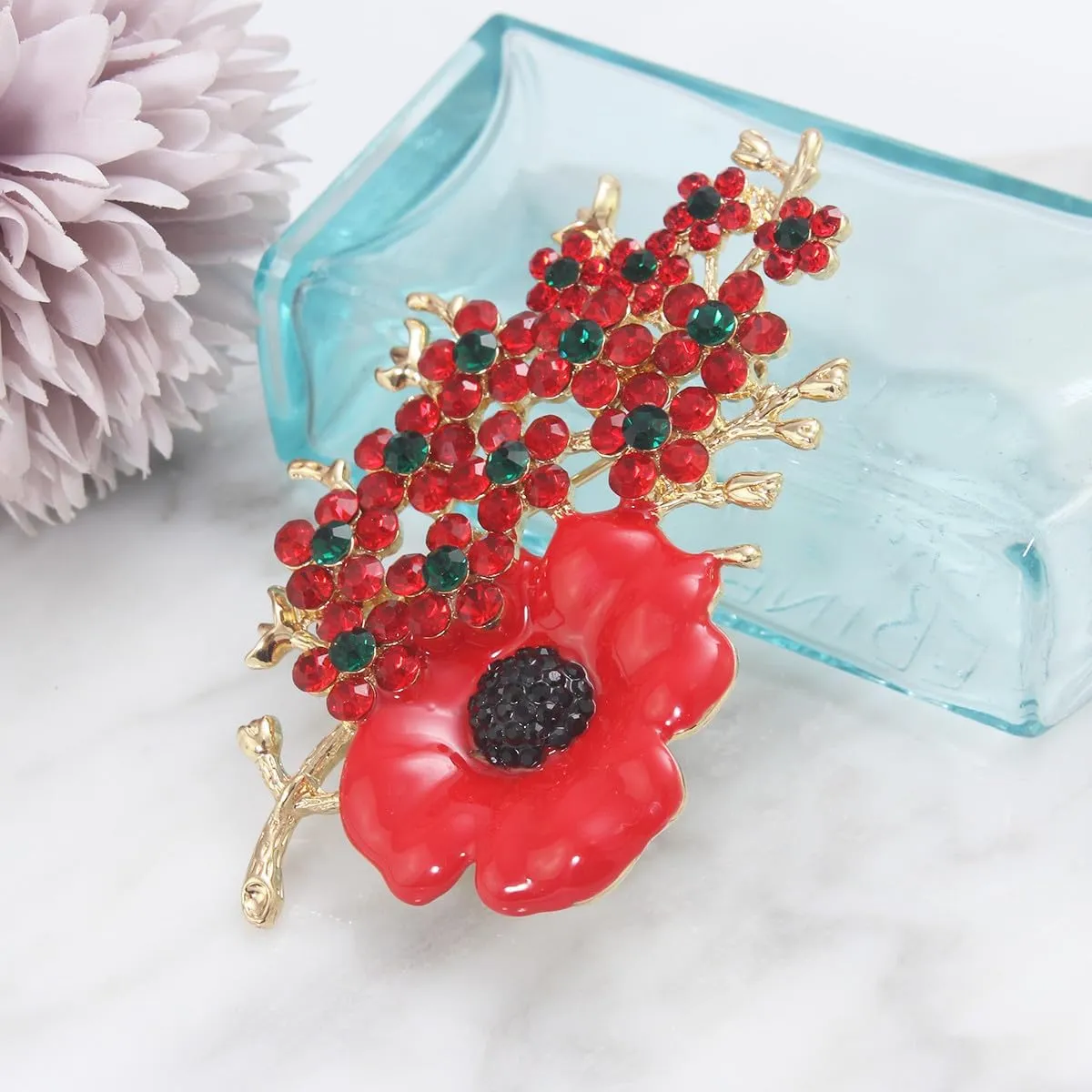 Brooches Pin Shiny Flower Brooch Created Crystal Brooches and Pins for Women Jewelry Pins and Brooches Women's Brooches & Pins | Flower Pin | Brooch Pins | Brooch Pins for Women