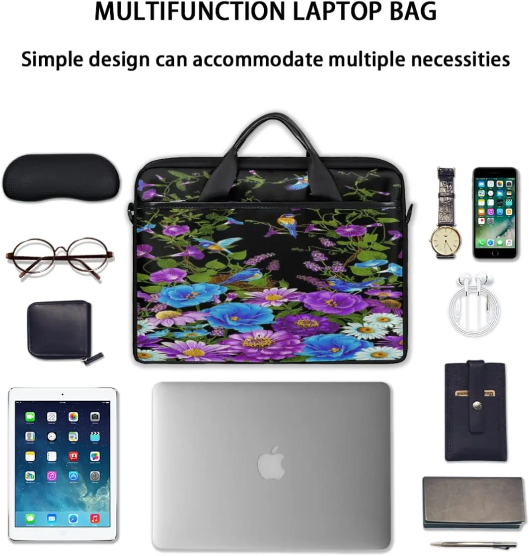 Cartoon Ocean Animal Fish Laptop Shoulder Messenger Bag Waterproof Laptop Briefcase with Handle and Padded Strap Case Sleeve