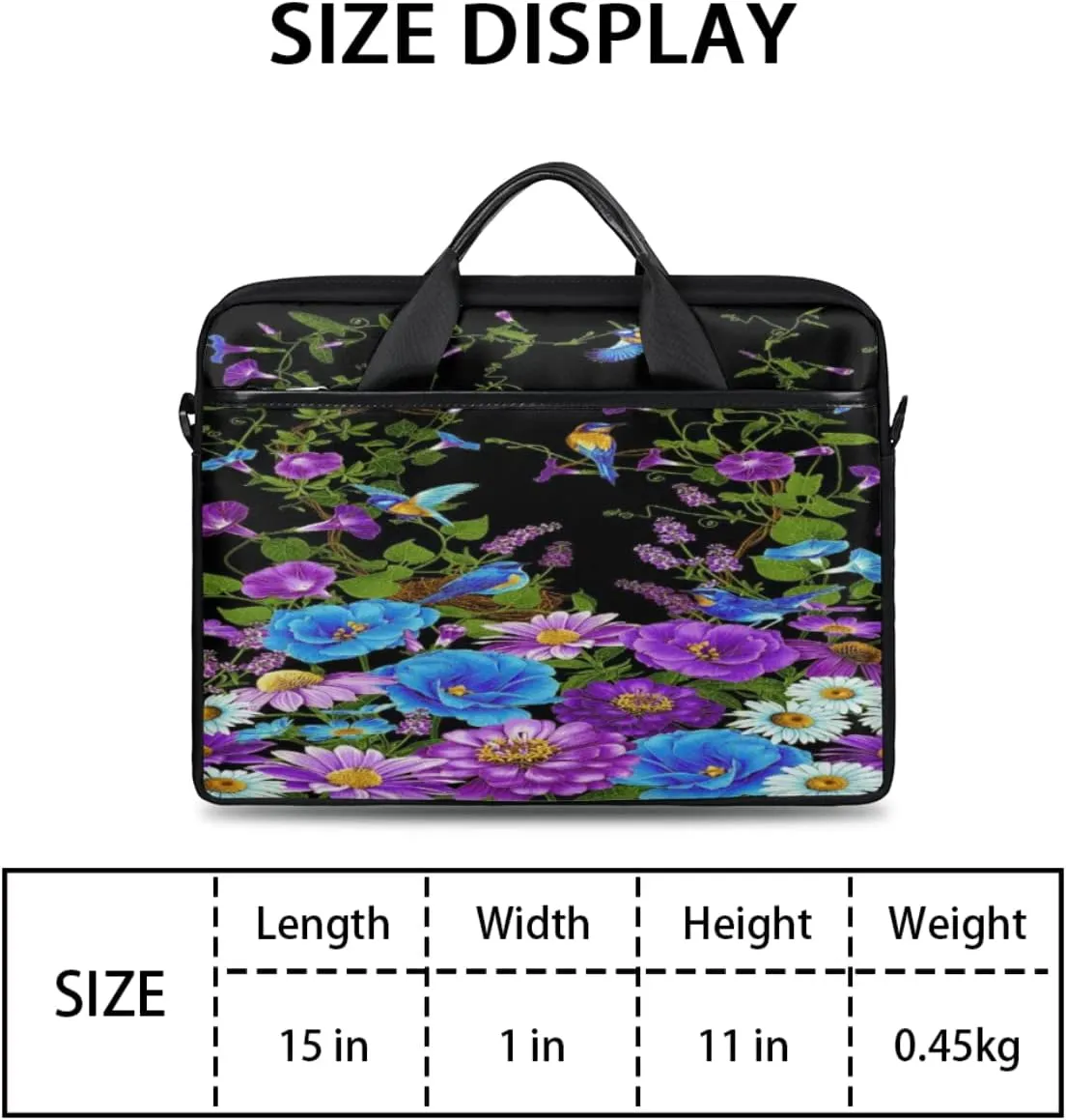 Cartoon Ocean Animal Fish Laptop Shoulder Messenger Bag Waterproof Laptop Briefcase with Handle and Padded Strap Case Sleeve