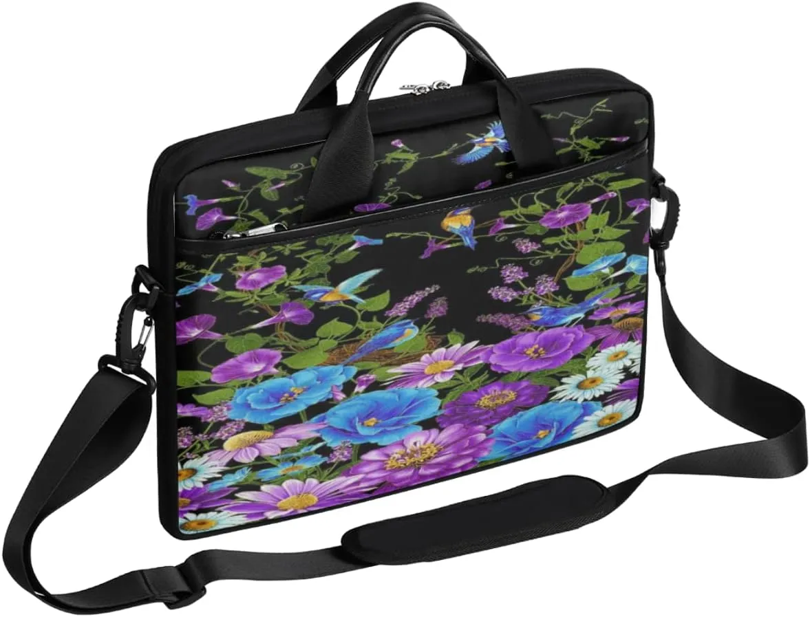 Cartoon Ocean Animal Fish Laptop Shoulder Messenger Bag Waterproof Laptop Briefcase with Handle and Padded Strap Case Sleeve