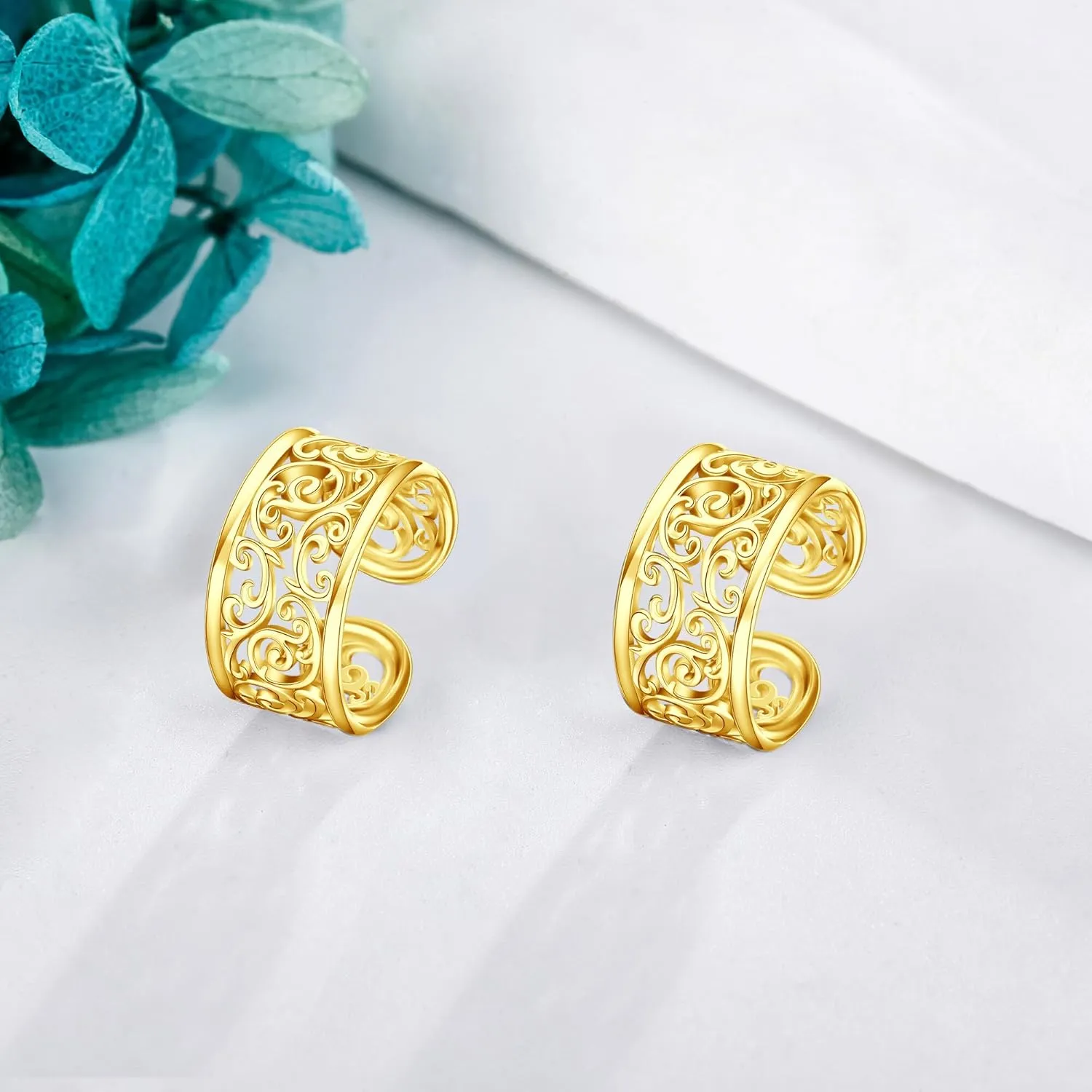 Celtic Knot/Celtic Knot/Bat/Filigree Viking Earrings 925 Sterling Silver Non Piercing Ear Cuff Earrings Cool Earring Cuff for Women Men
