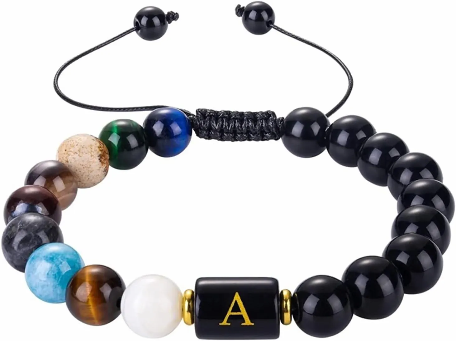 Charm Bracelets Letters, Birthday Bracelets Crystal Alphabet Beaded Braided Vintage Jewelry for Womens Mens Gifts