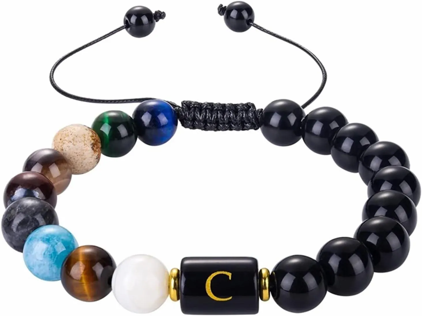 Charm Bracelets Letters, Birthday Bracelets Crystal Alphabet Beaded Braided Vintage Jewelry for Womens Mens Gifts