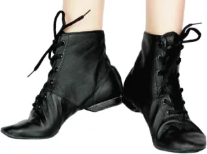 Cheapdancing Mens & Women's Practice Dancing Shoes Soft Leather Flat Jazz Boots (Black, Adult, Men, 9, Numeric, US Footwear Size System, Medium)