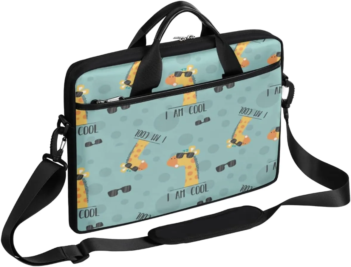 Cherry Blossom Cat Kitten Laptop Shoulder Messenger Bag Waterproof Laptop Briefcase Handle Padded Strap