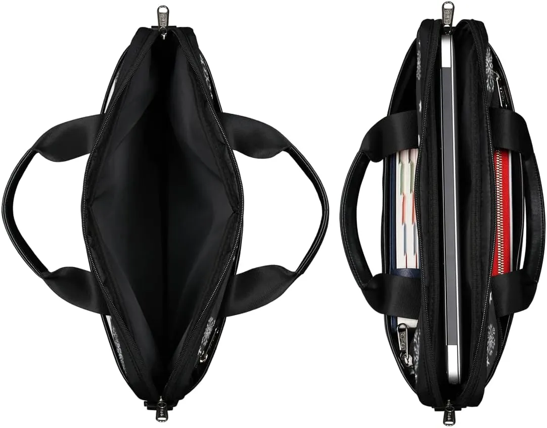 Christmas Winter White Snowflakes Laptop Shoulder Messenger Bag Waterproof Laptop Briefcase