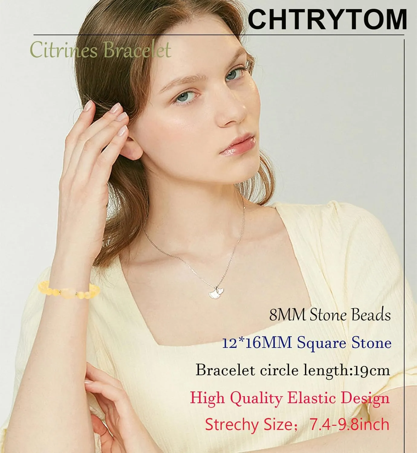 CHTRYTOM     Bracelets for Women Men -  Bead Bracelet   Round Beads Bracelet Amethyst Jewelry