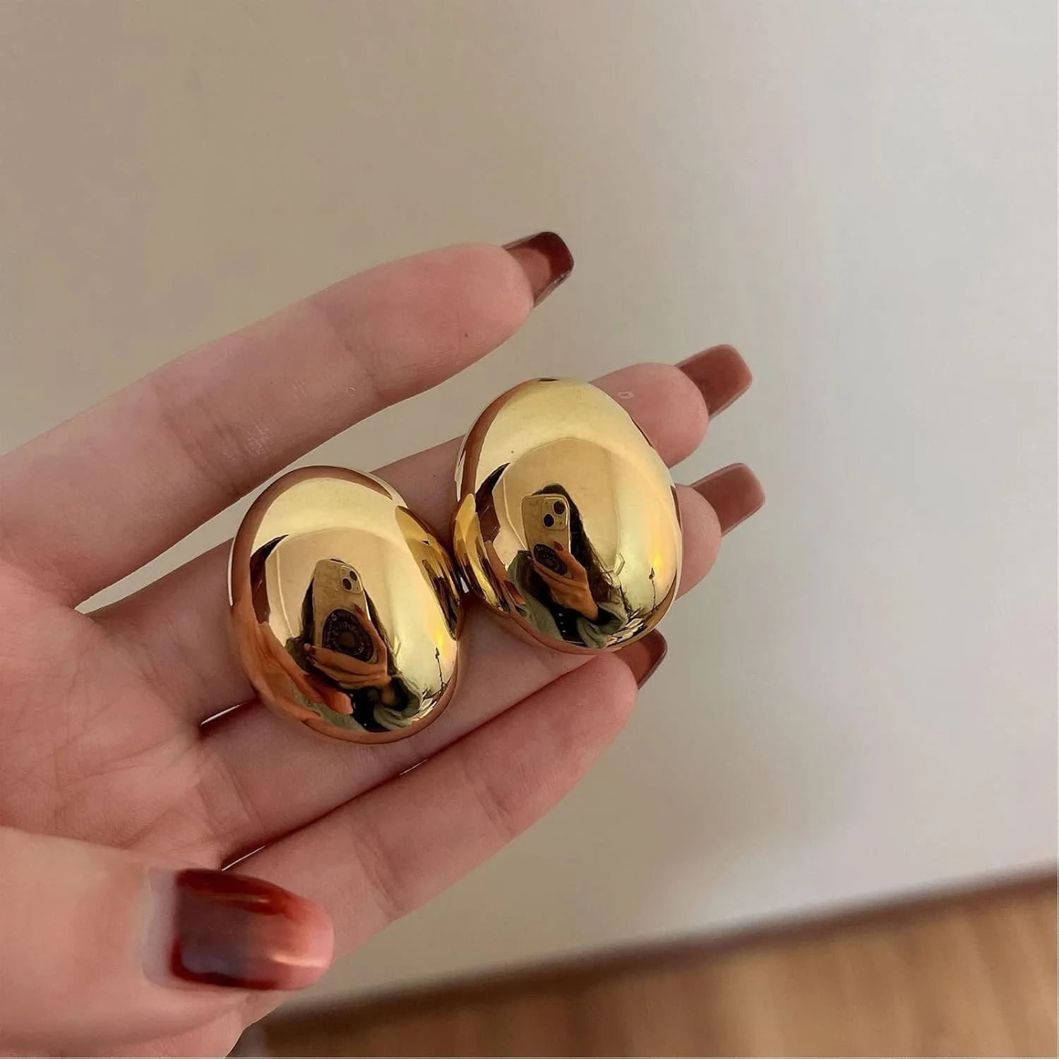 Chunky Gold Hoop Earrings for Women, Lightweight Waterdrop Hollow Open Hoops Tear Drop Silver Gold Trending Oversized Statement Style Earrings Hypoallergenic Gold Plated Earrings Fashion Jewelry for Women