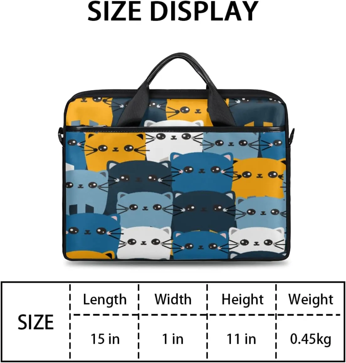 Colorful Hand Drawn Boho Laptop Shoulder Messenger Bag Waterproof Laptop Briefcase with Handle and Padded Strap Case Sleeve