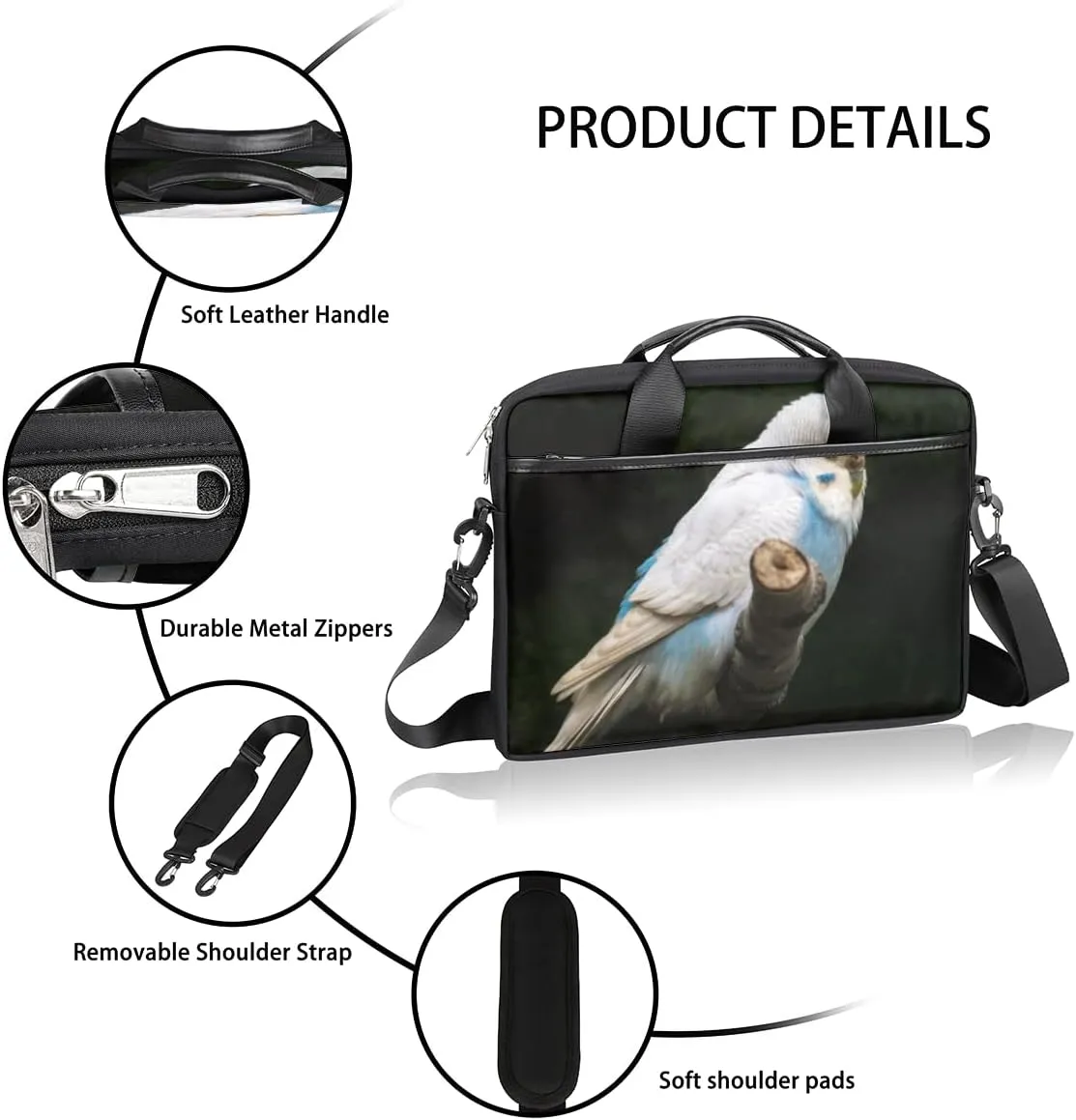 Colorful Music Theme Laptop Shoulder Messenger Bag Waterproof Laptop Briefcase with Handle and Padded Strap Case Sleeve