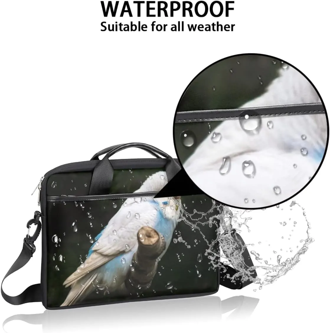 Colorful Music Theme Laptop Shoulder Messenger Bag Waterproof Laptop Briefcase with Handle and Padded Strap Case Sleeve