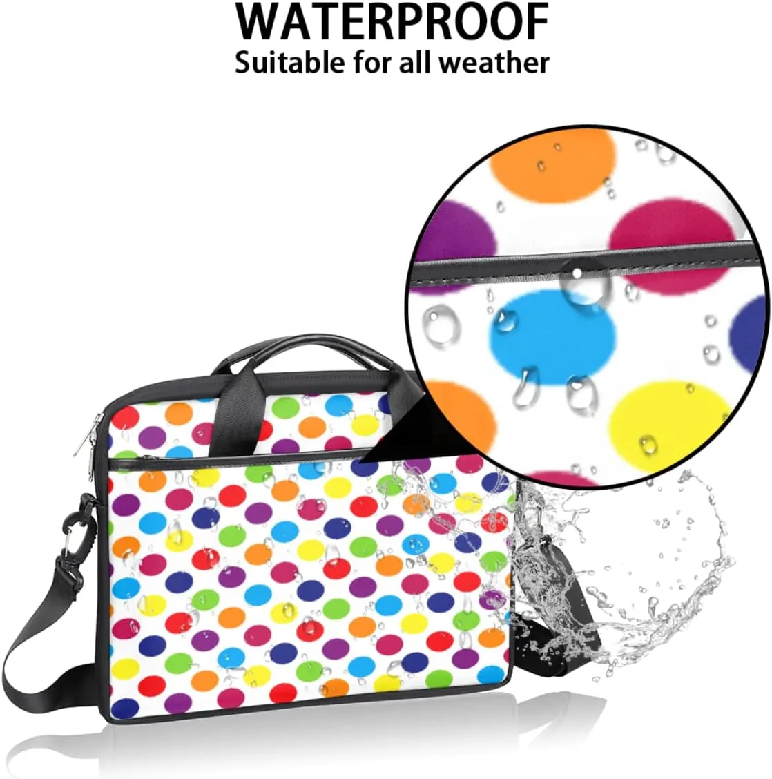 Colorful Pineapple Laptop Shoulder Messenger Bag Waterproof Laptop Briefcase with Handle and Padded Strap Case Sleeve