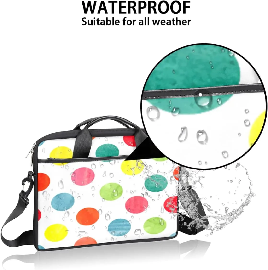 Colorful Pineapple Laptop Shoulder Messenger Bag Waterproof Laptop Briefcase with Handle and Padded Strap Case Sleeve