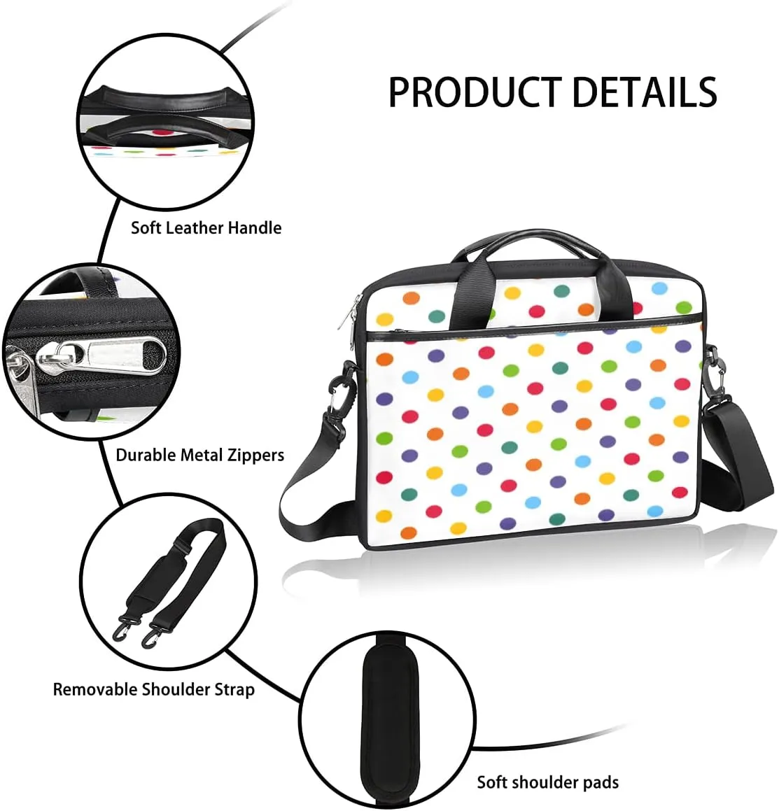 Colorful Pineapple Laptop Shoulder Messenger Bag Waterproof Laptop Briefcase with Handle and Padded Strap Case Sleeve