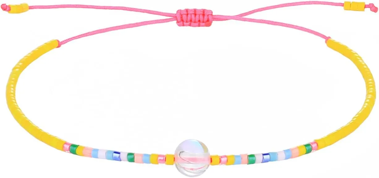 CQUAN CHI Women Friendship Strand Bracelets Adjustable Beaded Bracelet Miyuki Beads Thin Rope Bracelets