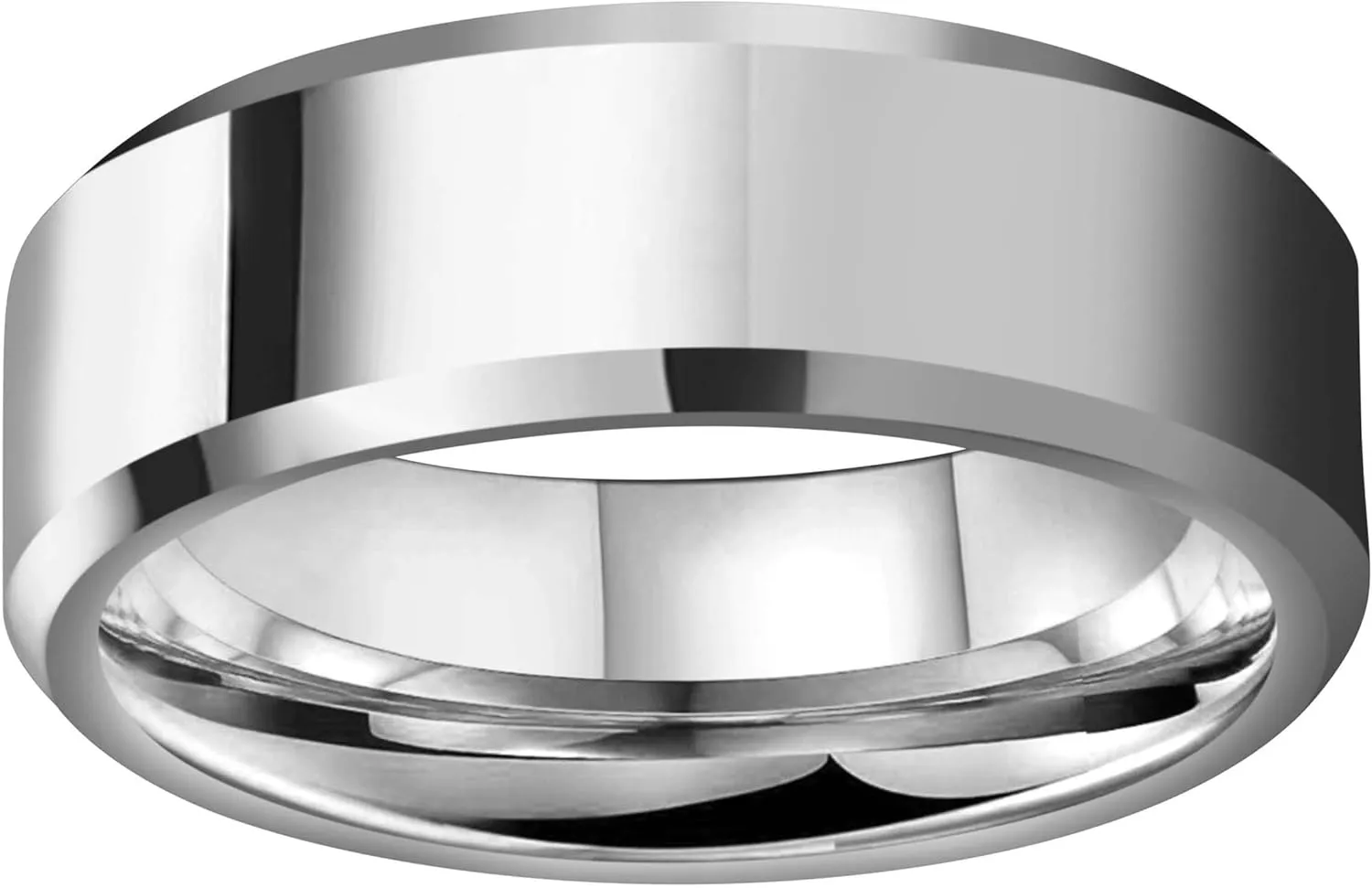 CROWNAL 6mm 8mm 10mm Silver/Gold Tungsten Carbide Wedding Band Ring Engraved I Love You Men Women Brushed Strip Beveled Edge Size 4 To 17