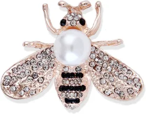 Crystal Bee Pearl Brooches Exquisite Insect Bee Brooches Pins for Women