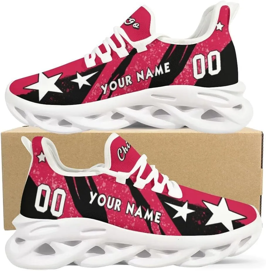 Custom Men's Sneakers Basketball Name & Number Breathable Fan Gift for Men Women Athletic Gym Slip-on Shoes Personalized White Black