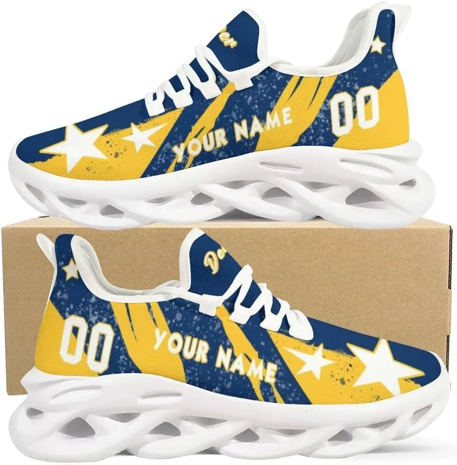 Custom Men's Sneakers Basketball Name & Number Breathable Fan Gift for Men Women Athletic Gym Slip-on Shoes Personalized White Black