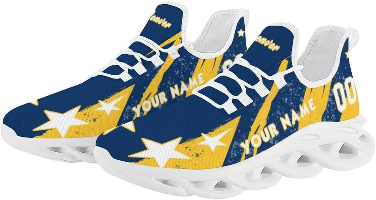 Custom Men's Sneakers Basketball Name & Number Breathable Fan Gift for Men Women Athletic Gym Slip-on Shoes Personalized White Black