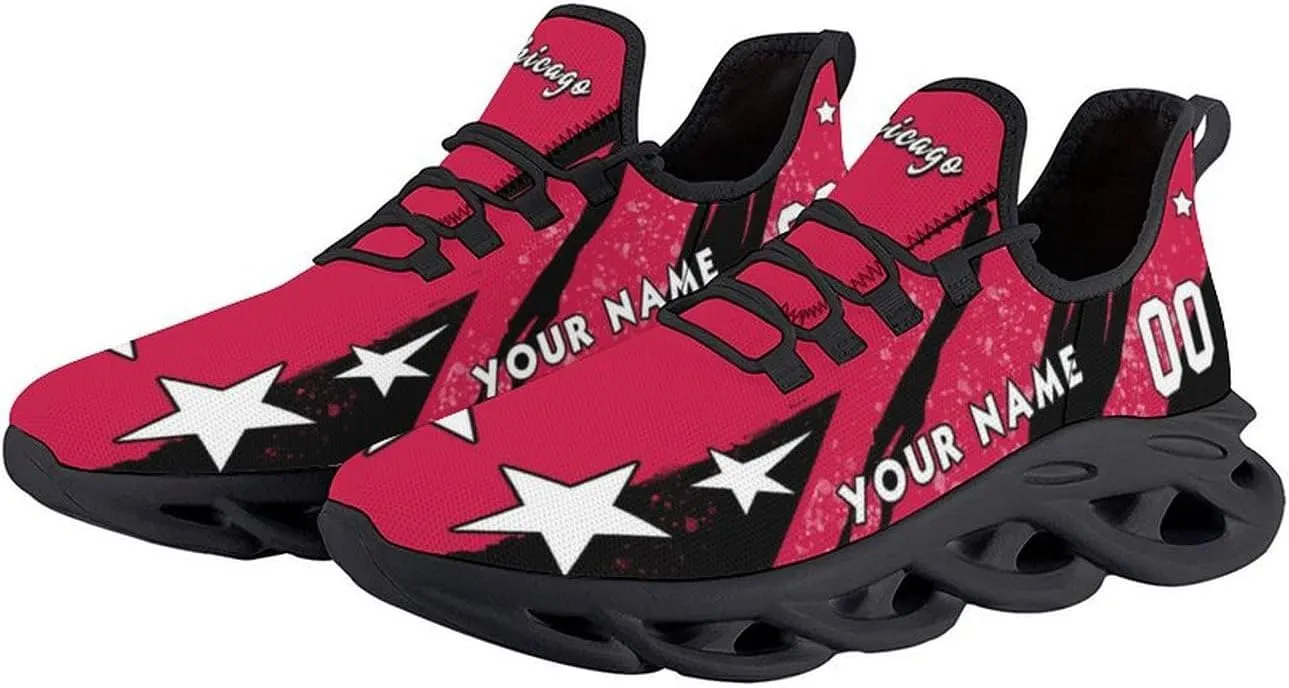 Custom Men's Sneakers Basketball Name & Number Breathable Fan Gift for Men Women Athletic Gym Slip-on Shoes Personalized White Black