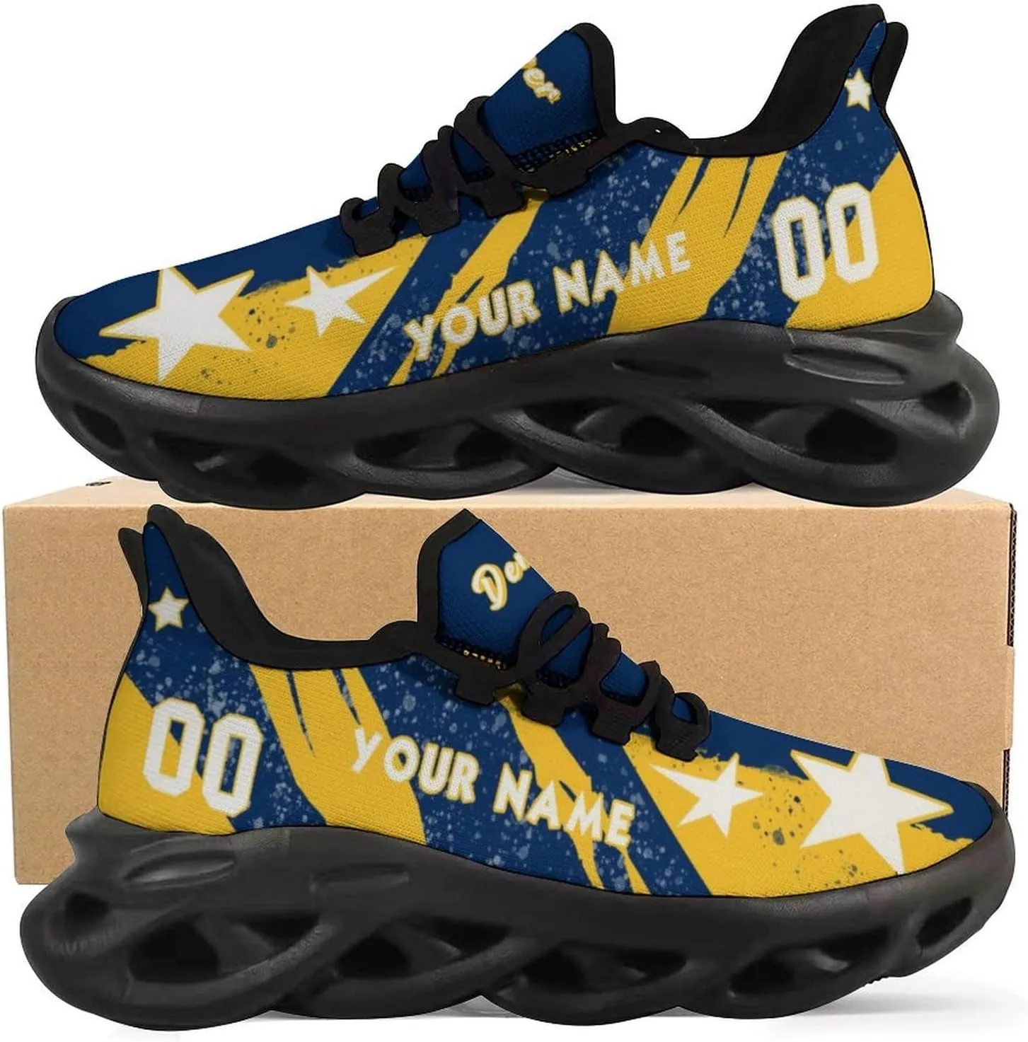 Custom Men's Sneakers Basketball Name & Number Breathable Fan Gift for Men Women Athletic Gym Slip-on Shoes Personalized White Black