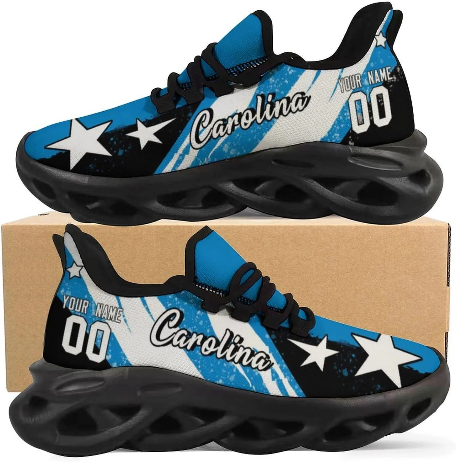 Custom Men's Sneakers Football Name & Number Breathable Fan Gift for Men Women Athletic Gym Slip-on Shoes Personalized