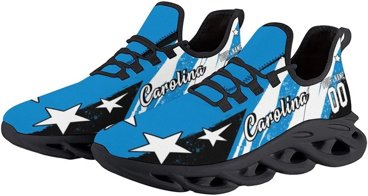 Custom Men's Sneakers Football Name & Number Breathable Fan Gift for Men Women Athletic Gym Slip-on Shoes Personalized