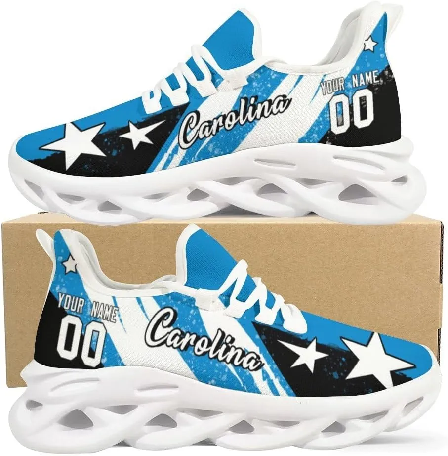 Custom Men's Sneakers Football Name & Number Breathable Fan Gift for Men Women Athletic Gym Slip-on Shoes Personalized