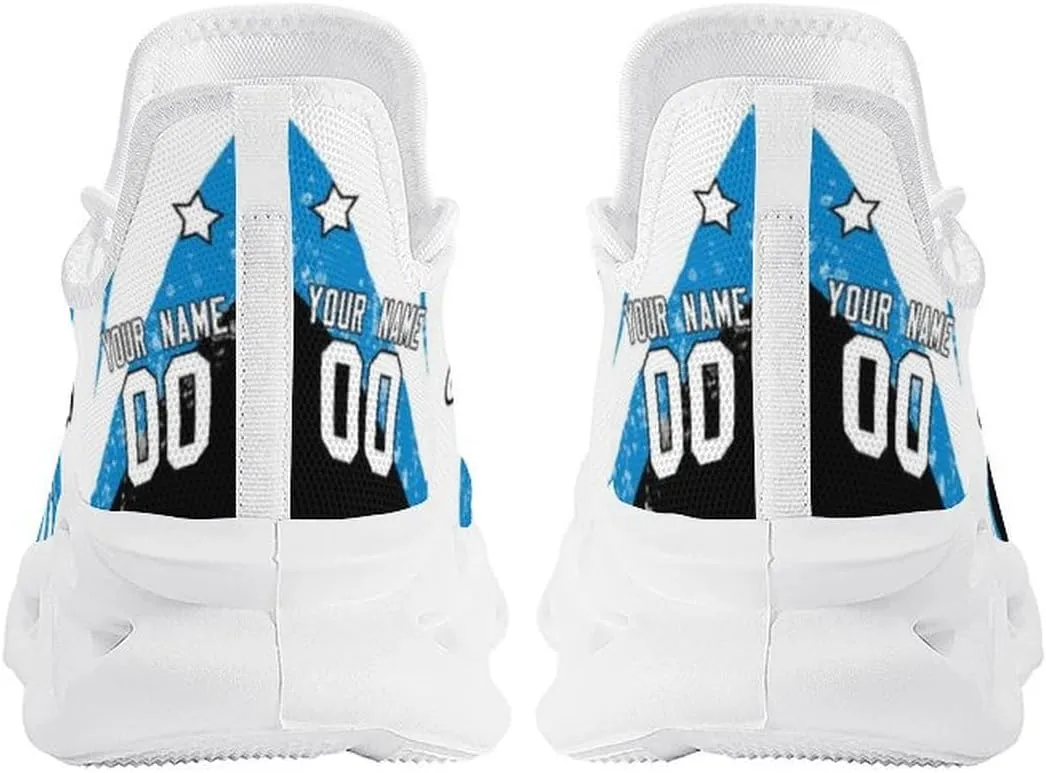Custom Men's Sneakers Football Name & Number Breathable Fan Gift for Men Women Athletic Gym Slip-on Shoes Personalized