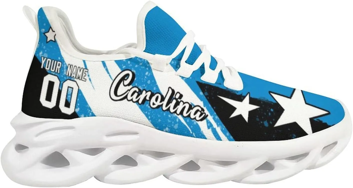 Custom Men's Sneakers Football Name & Number Breathable Fan Gift for Men Women Athletic Gym Slip-on Shoes Personalized
