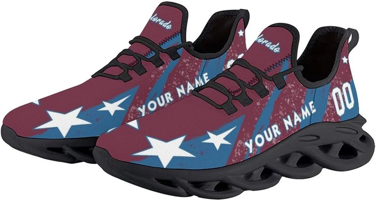 Custom Men's Sneakers Hockey Name & Number Breathable Fan Gift for Men Women Athletic Gym Slip-on Shoes Personalized White Black
