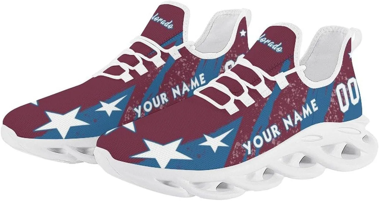 Custom Men's Sneakers Hockey Name & Number Breathable Fan Gift for Men Women Athletic Gym Slip-on Shoes Personalized White Black