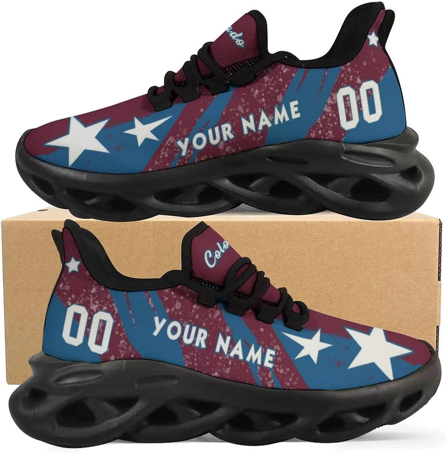 Custom Men's Sneakers Hockey Name & Number Breathable Fan Gift for Men Women Athletic Gym Slip-on Shoes Personalized White Black
