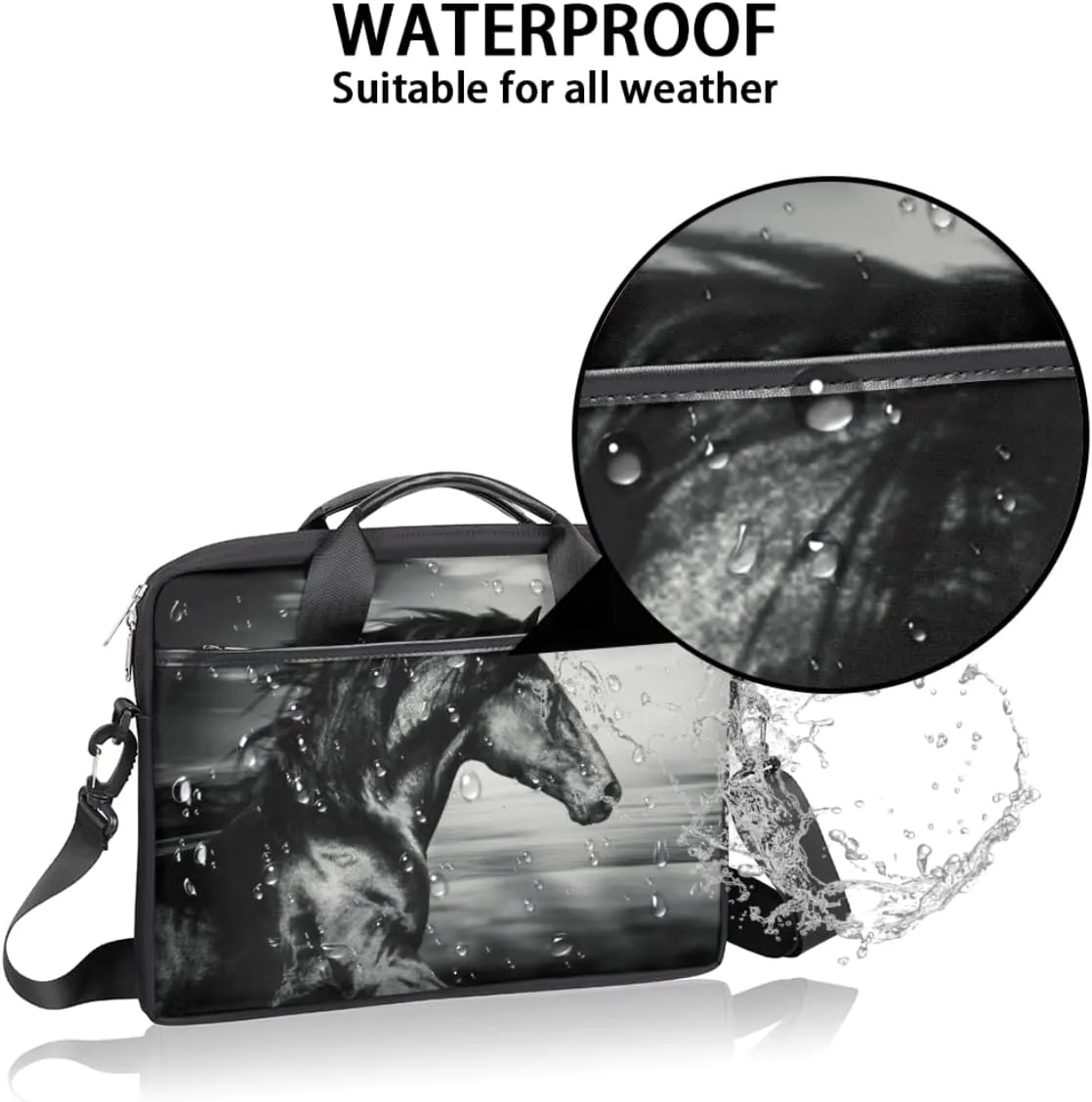 Cute Butterfly Laptop Shoulder Messenger Bag Waterproof Laptop Briefcase with Handle and Padded Strap Case Sleeve