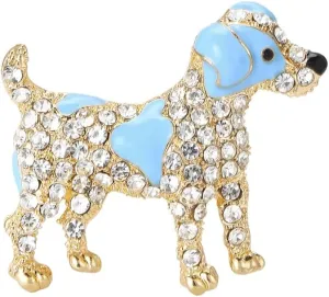 Cute Dog Rhinestones Cartoon Animal Brooch Lapel Pins Badge Brooches for Women Girls Suit Desses Clothing Backpacks Bags Hats Accessory Fashion Jewelry
