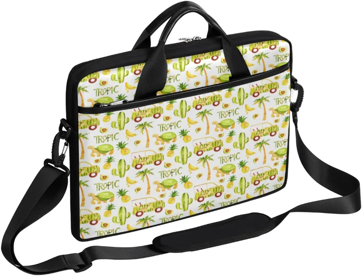 Cute Tropic Animals Laptop Shoulder Messenger Bag Waterproof Laptop Briefcase Handle Padded Strap