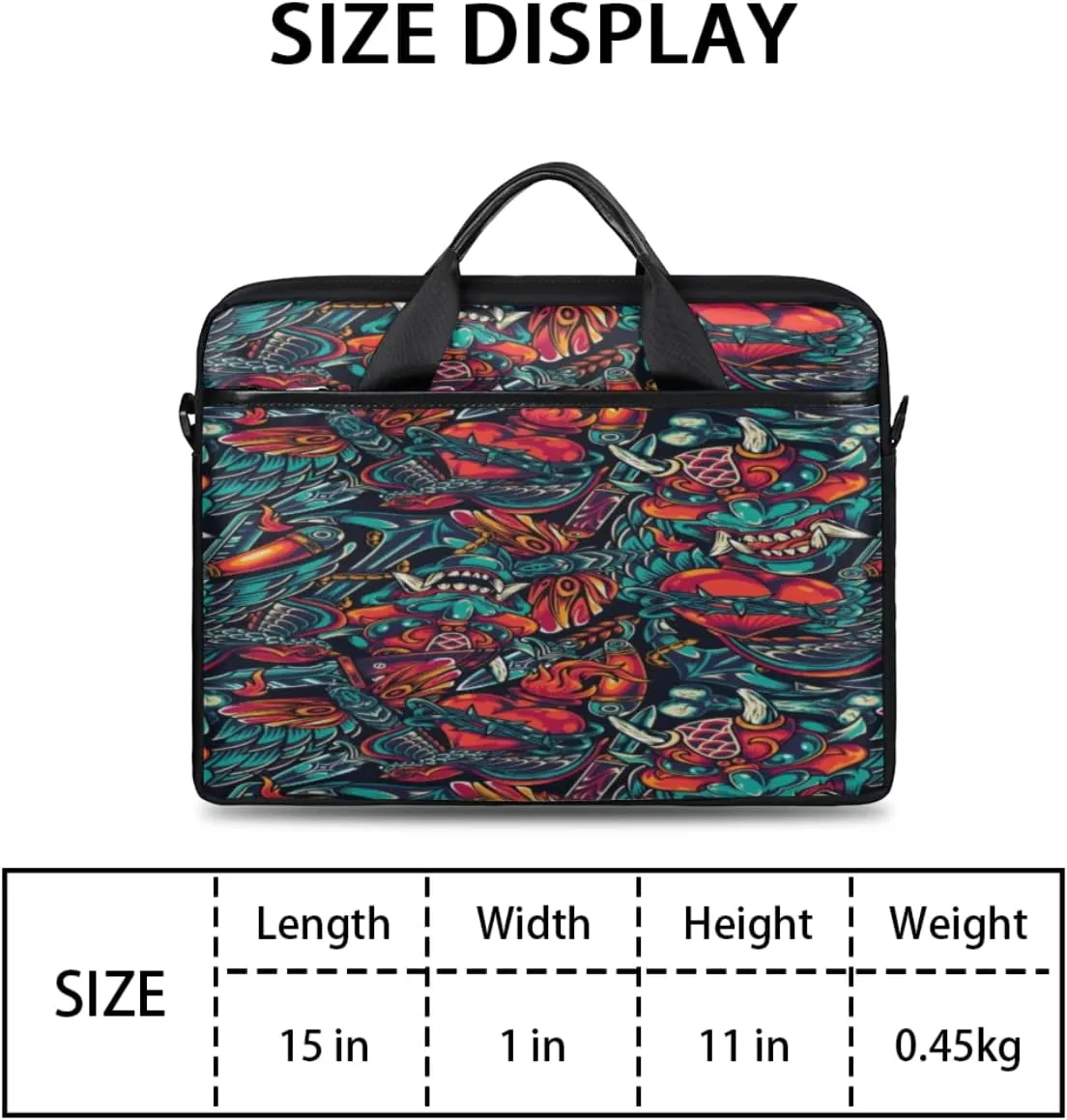 Cyan Flower Grid Laptop Shoulder Messenger Bag Waterproof Laptop Briefcase with Handle and Padded Strap Case Sleeve
