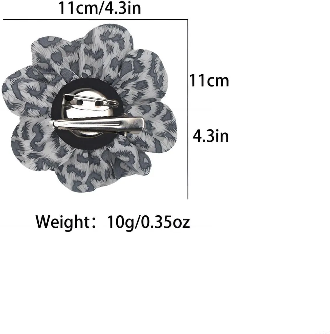 Dainty Fabric Leopard Rose Flower Large Brooches Handmade Flower Brooches Pin for Wedding Party Dance Banquet Ceremony Versatile Floral Accessory for Clothing and Hairstyling Size4.3in