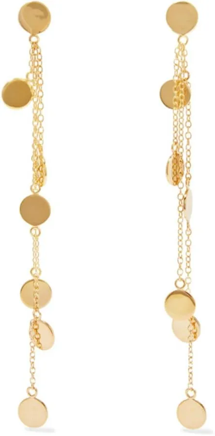 Dainty Long Tassel Earrings for Women Small Disc Chain Shoulder Duster String Line Earrings