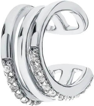 Diamond (0.12ct) Ear Cuff Earring,14K Gold Triple Wire Ear Cuff Earring, No Piercing, Triple Conch Wrap, Gifts For Her